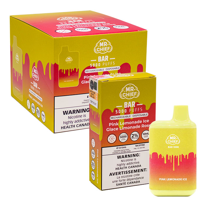 MR Chief Bar Pink Lemonade Ice 5000 Puffs Disposable Vape Ct-10