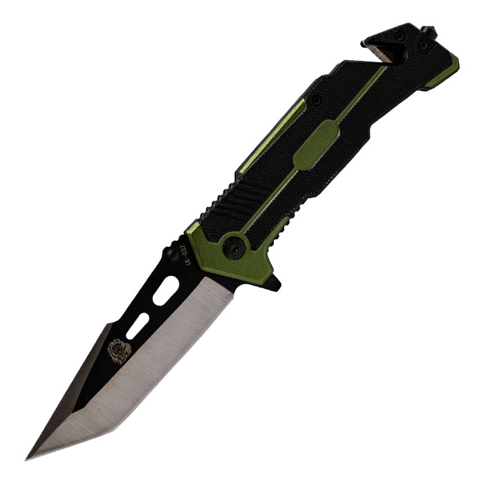 Lion's Knife Foldable Black Olive Green Pocket Knife