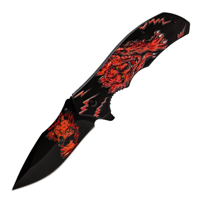 Red Wolf Foldable Pocket Knife