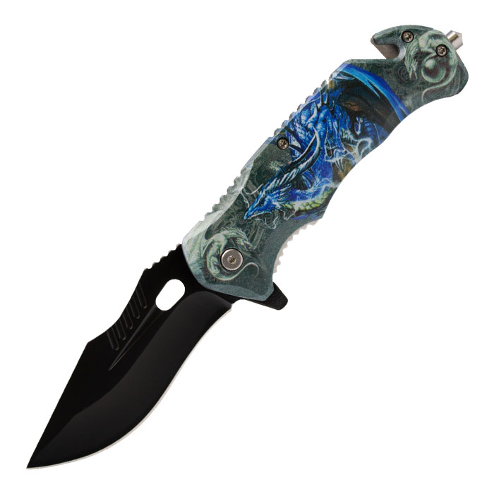 Blue Dragon Foldable Pocket Knife