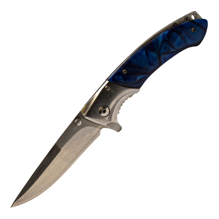 Razor Tactical Blue Foldable Pocket Knife