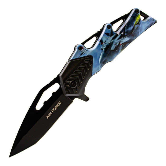 Blue Air Force Foldable Pocket Knife