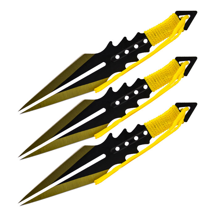 Yellow Throwing Knife Set Of 3