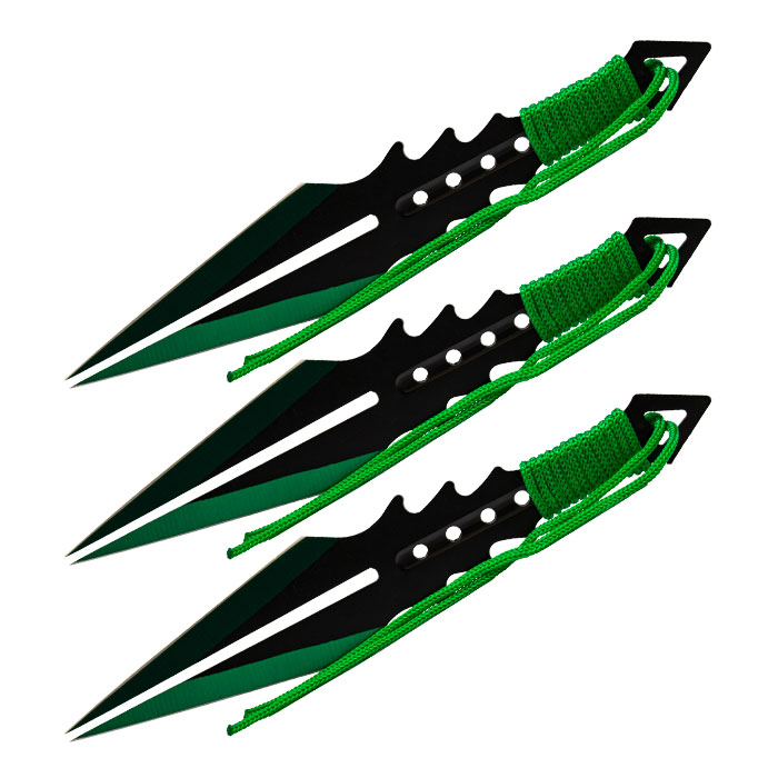 Green Throwing Knife Set Of 3