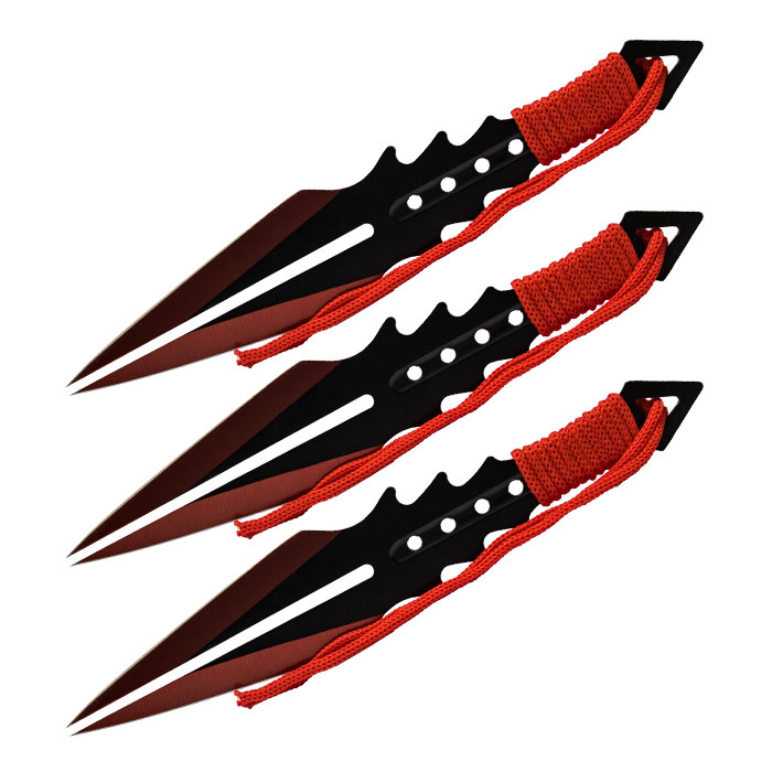 Red Throwing Knife Set Of 3