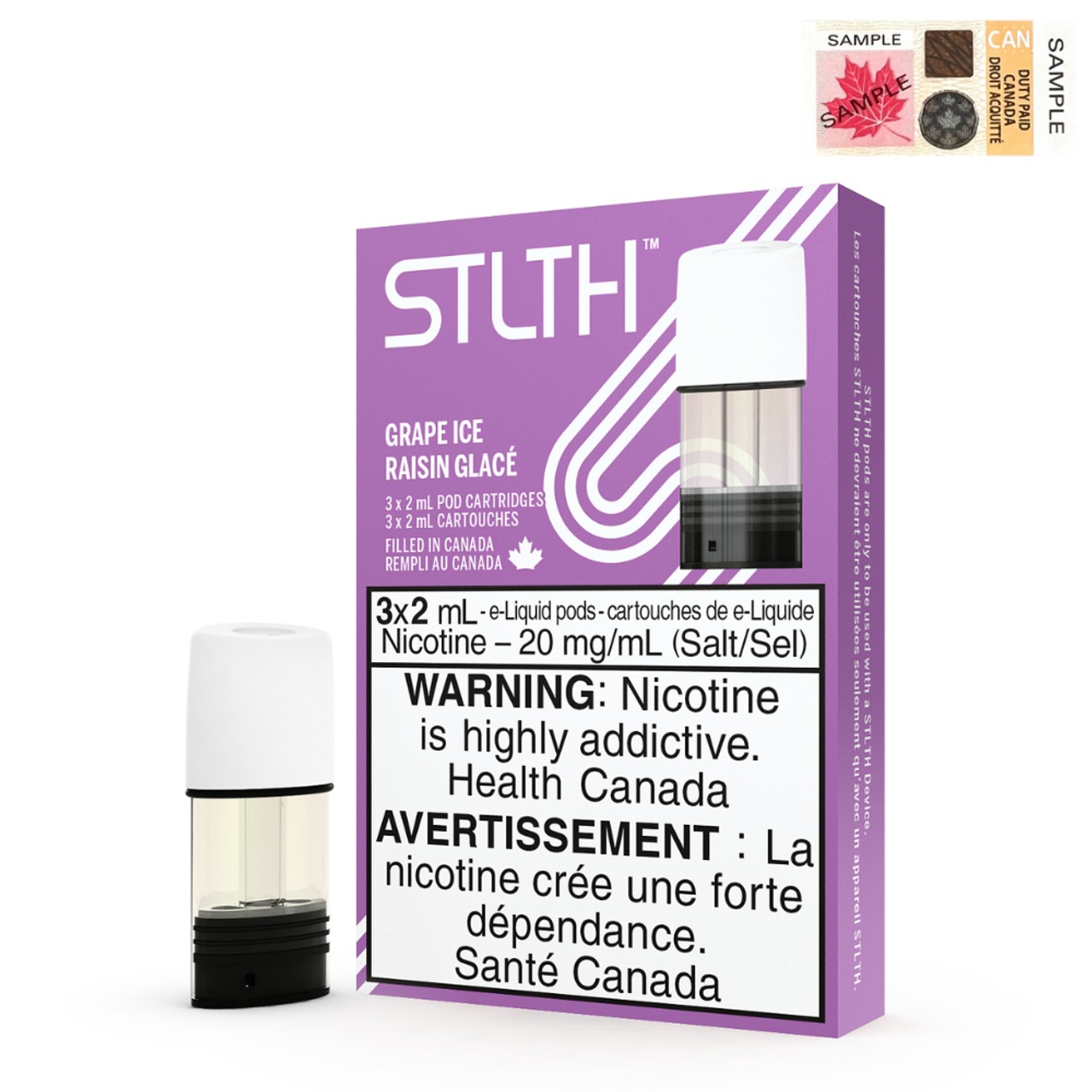 Grape Ice (Stamped) STLTH Regular Pods Pack of 3 - B.C. Compliance