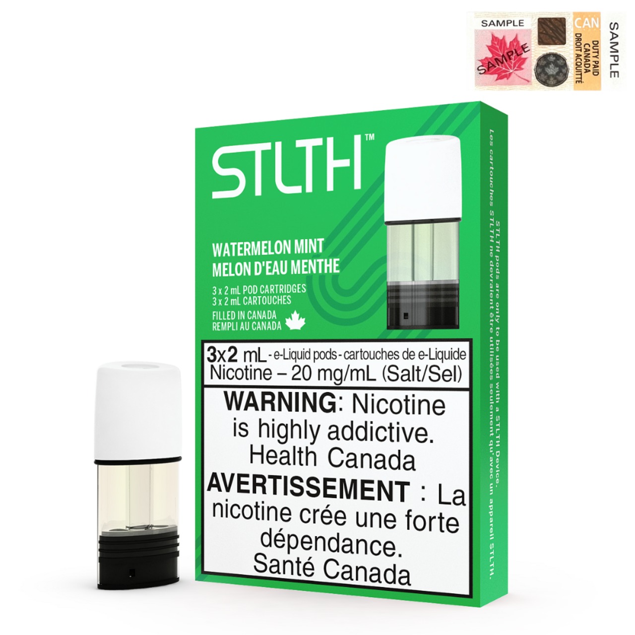 Watermelon Mint (Stamped) STLTH Regular Pods Pack of 3 - B.C. Compliance
