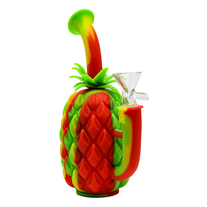 Red Silicone Pineapple Bong 7 Inches