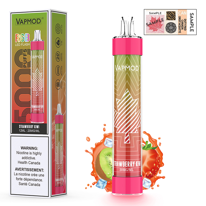 (Stamped) Strawberry Kiwi Vapmod 5000 Puffs Rechargeable Disposable Vape Ct 10