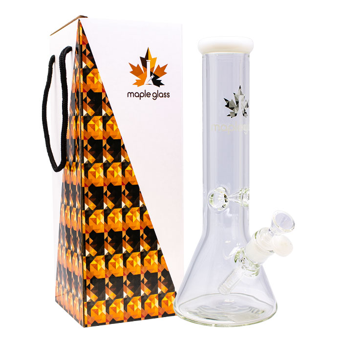 Maple Glass White Ice Catcher 12 Inches Glass Bong
