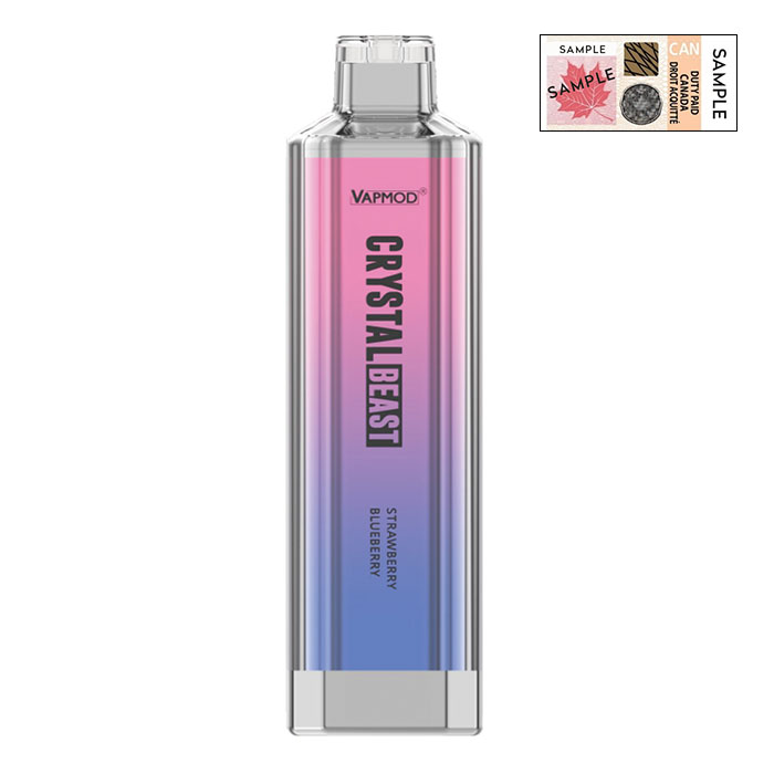 (Stamped) Strawberry Blueberry Crystal Beast 5000 Puffs Disposable Vape By Vapmod Ct 10