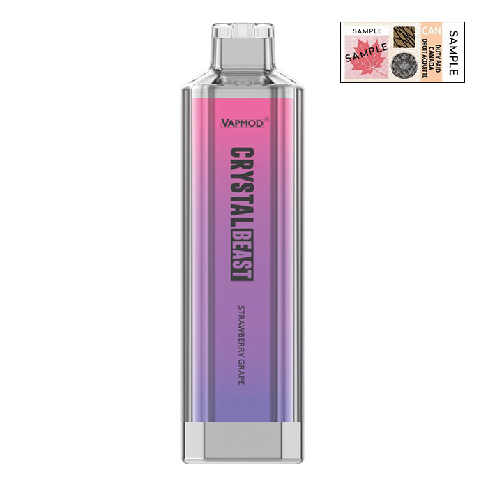 (Stamped) Strawberry Grape Crystal Beast 5000 Puffs Disposable Vape By Vapmod Ct 10