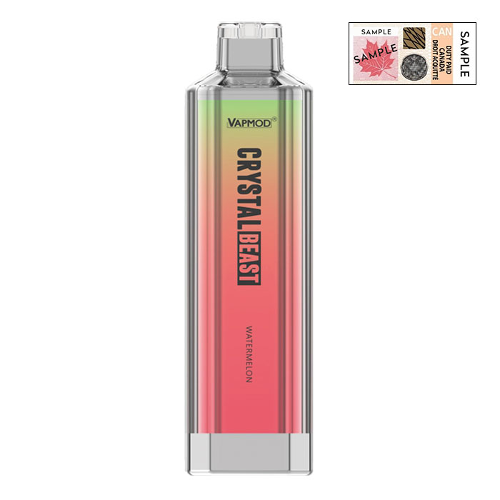 (Stamped) Watermelon Crystal Beast 5000 Puffs Disposable Vape By Vapmod Ct 10