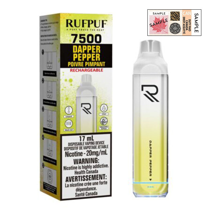(Stamped) G Core RufPuf 7500 Puffs Dapper Pepper Disposable Vape Ct 10