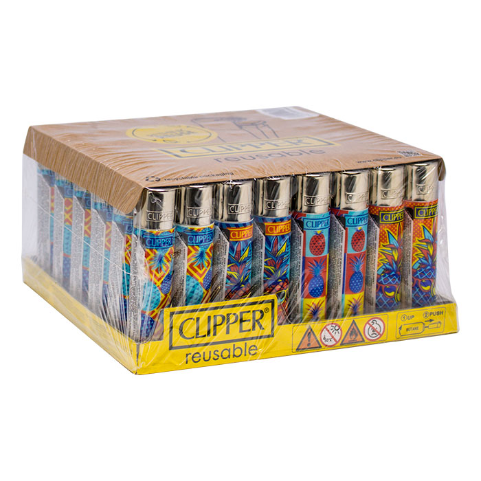 Clipper Hippie Pineapple Lighter Display of 48
