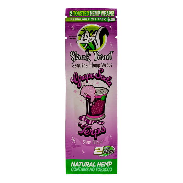 Grape Soda Skunk Brand Terp Infused Hemp Wraps Display Of 25