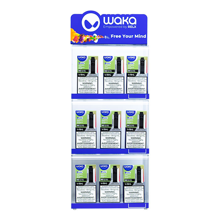 Waka 10,000 Puffs Disposable Vape Bundle Display of 15 Different Flavors