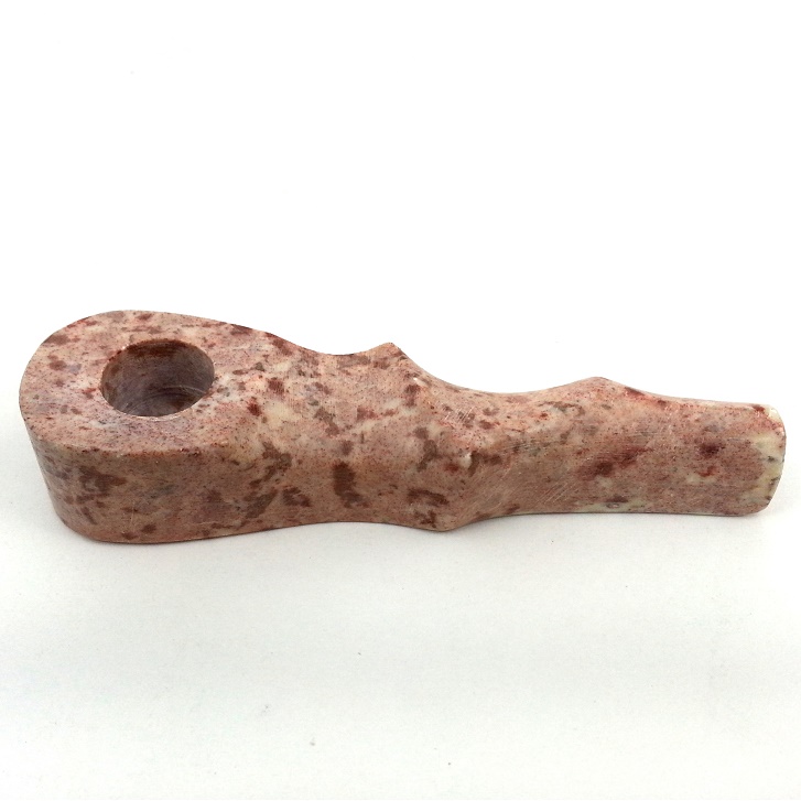 HAND MADE ORANGE STONE PIPE WITH GRIP