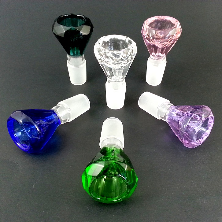 HEXAGON COLORED GLASS BOWL WITH 19MM JOINT