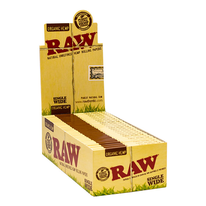 Raw Organic Hemp single wide Rolling Papers Ct 25