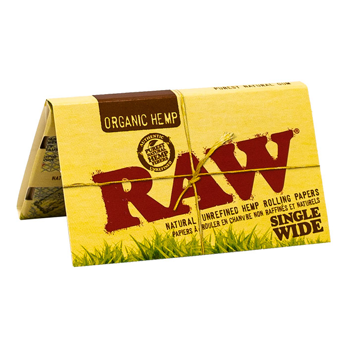 Raw Organic Hemp single wide Rolling Papers Ct 25