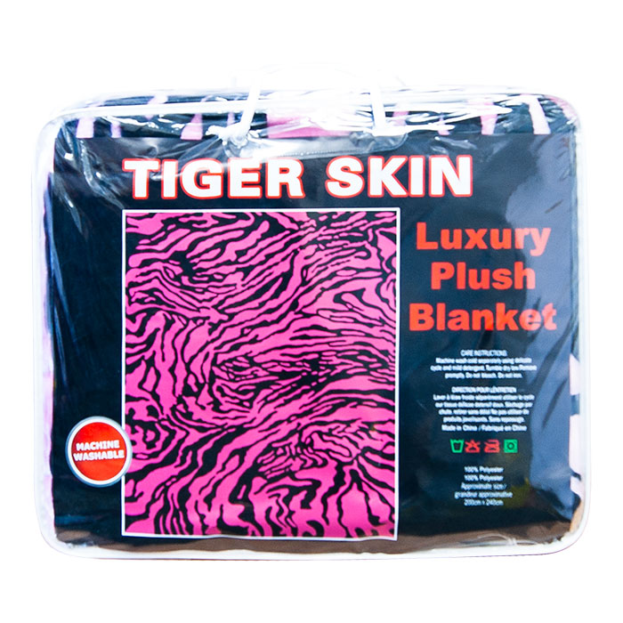 Tiger Skin Queen Size Plush Blanket