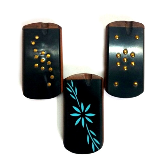 BEAUTIFULLY DESIGNED ON BLACK WOODEN DUGOUT 3 INCHES