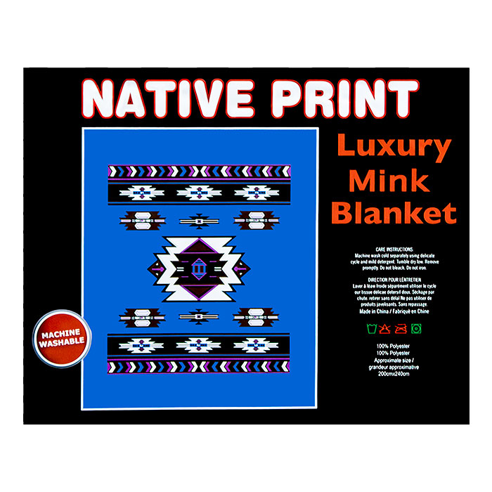 Native Print Queen Size Plush Blanket