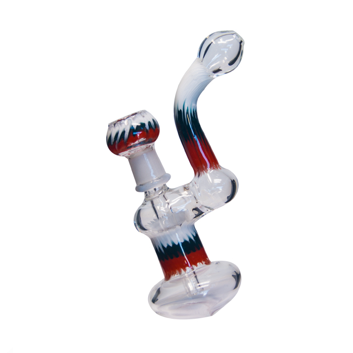 ANGLED MULTI COLORED 6 INCHES GLASS RIG WITH 10 INCH