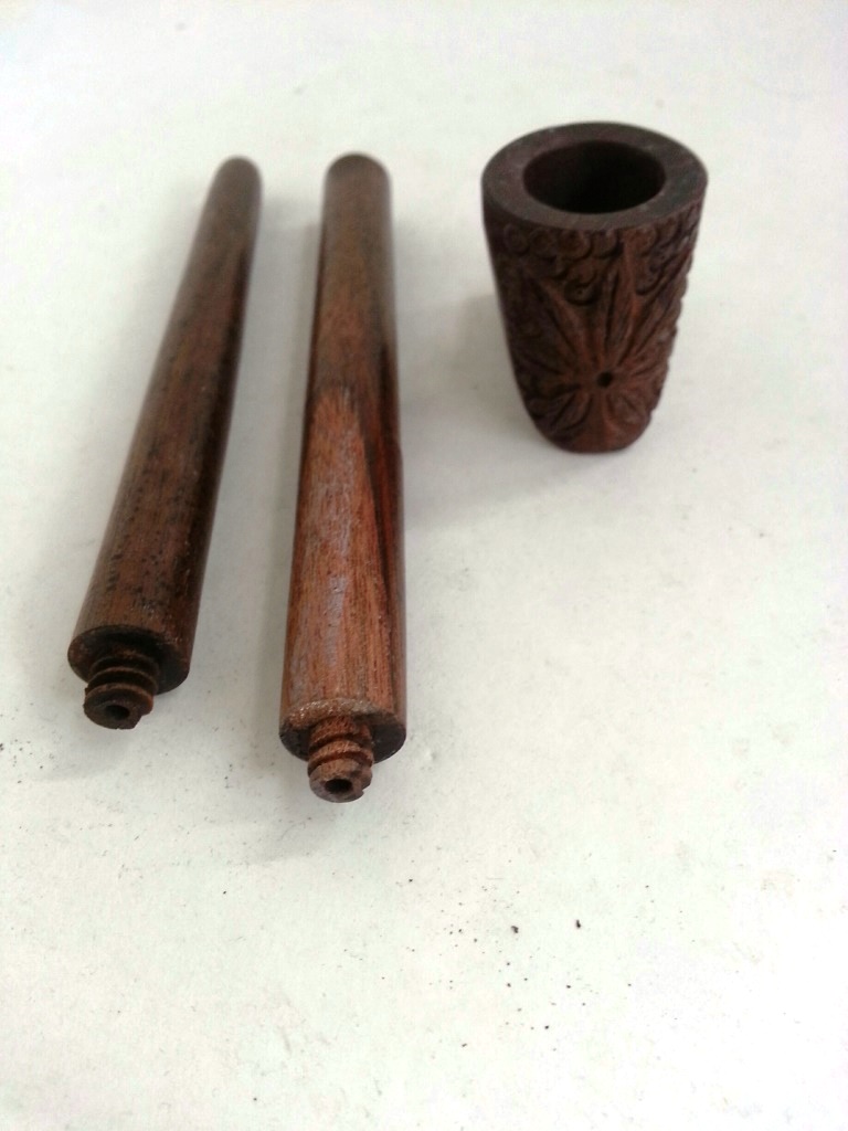 Plain Wooden 3 Part Pipe 8 Inches
