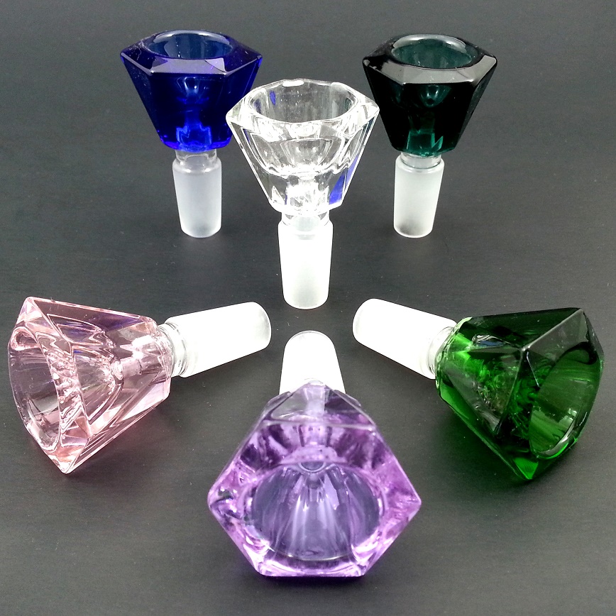 HEXAGON COLORED GLASS BOWL WITH 19MM JOINT