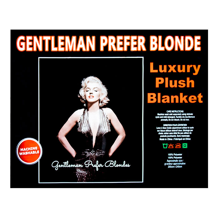 Gentlemen Prefer Blonde Queen Size Plush Blanket