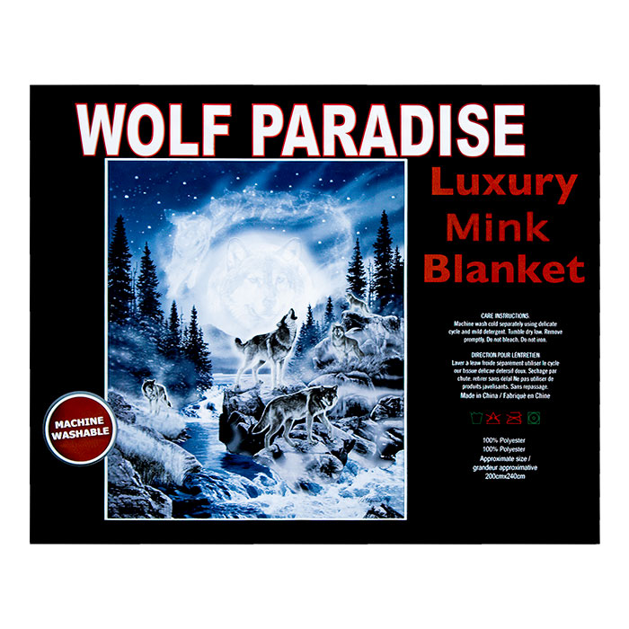 Wolf Paradise Queen Size Plush Blanket