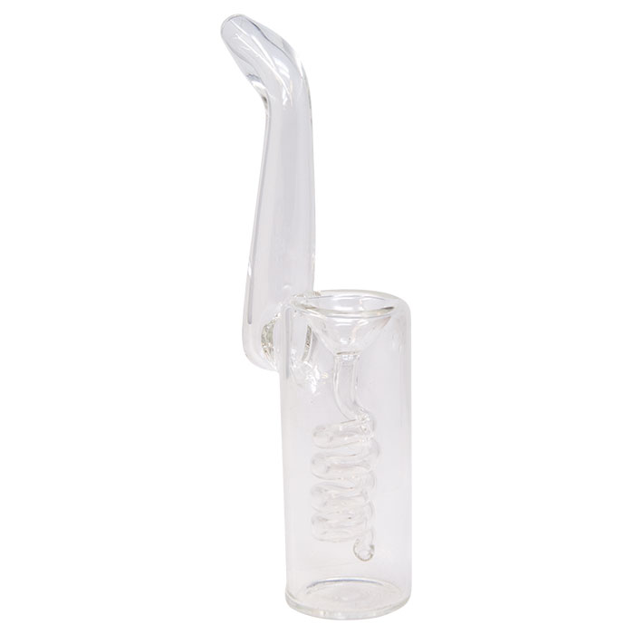 Handmade Clear Glass Spiral Bubbler 10 Inches