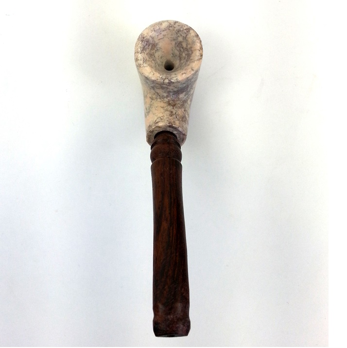 HAND CRAFTED STONE AND WOOD PIPE
