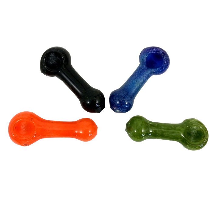 HAND CRAFTED INSIDE OUT FRIT WORK COLORED GLASS PIPE 4 INCHES