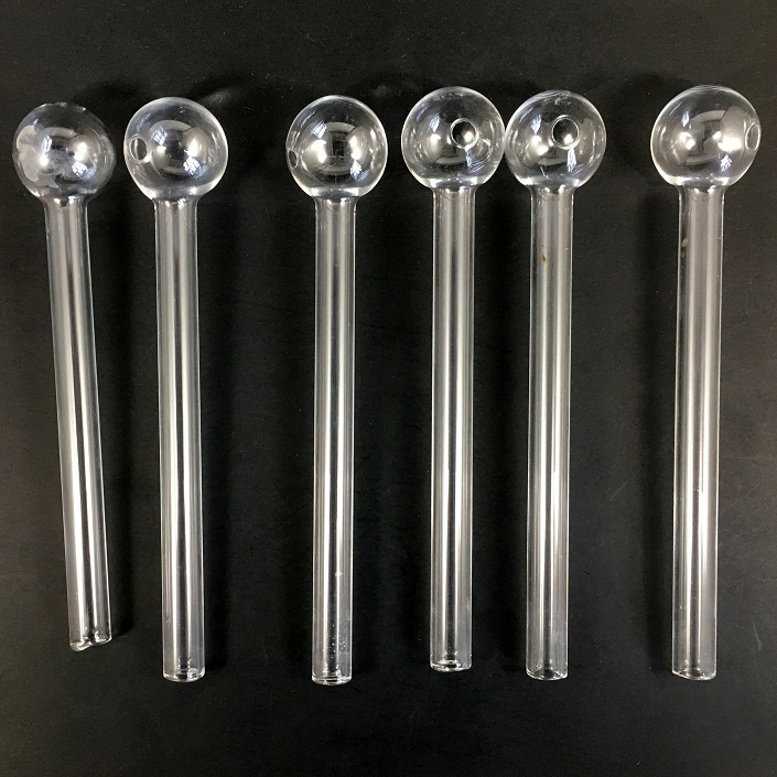 CLEAR GLASS BUBBLE PIPE 6 INCHES