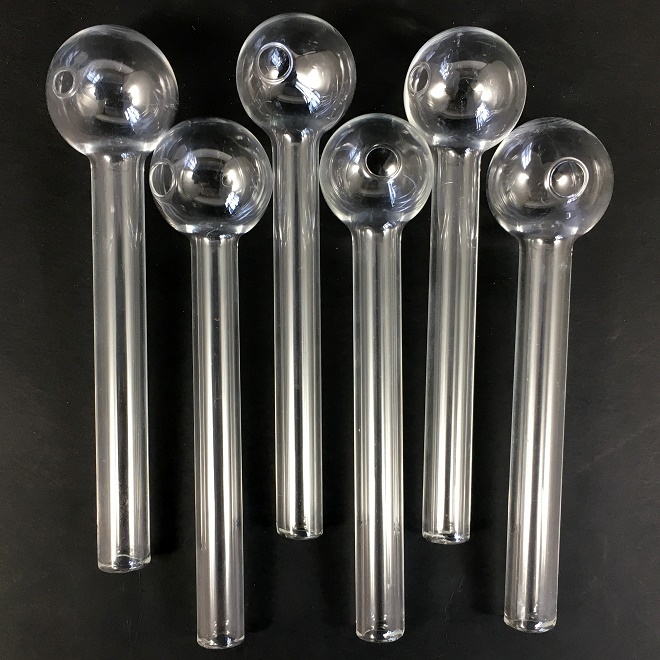CLEAR GLASS BUBBLE PIPE 4 INCHES