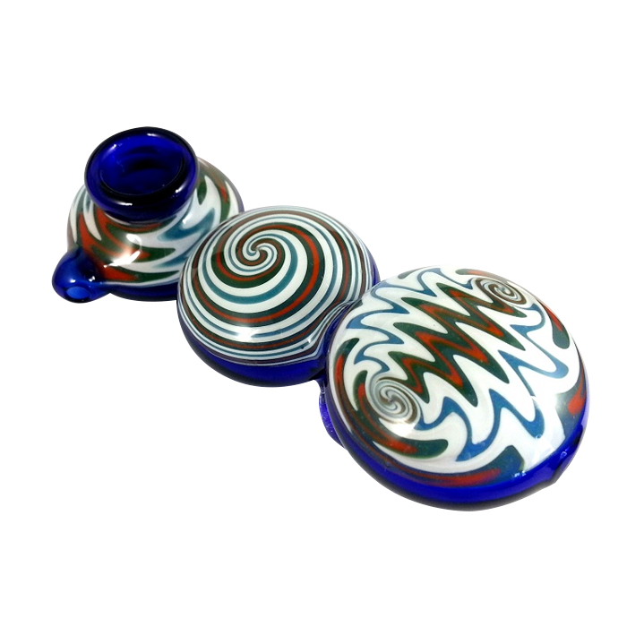 HAND CRAFTED GROOVY REVERSE ART GLASS PIPE