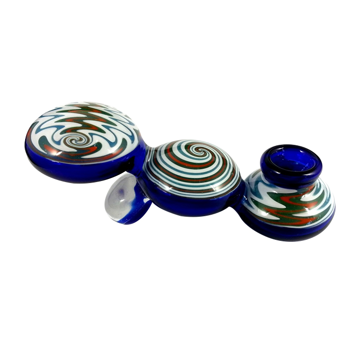 HAND CRAFTED GROOVY REVERSE ART GLASS PIPE