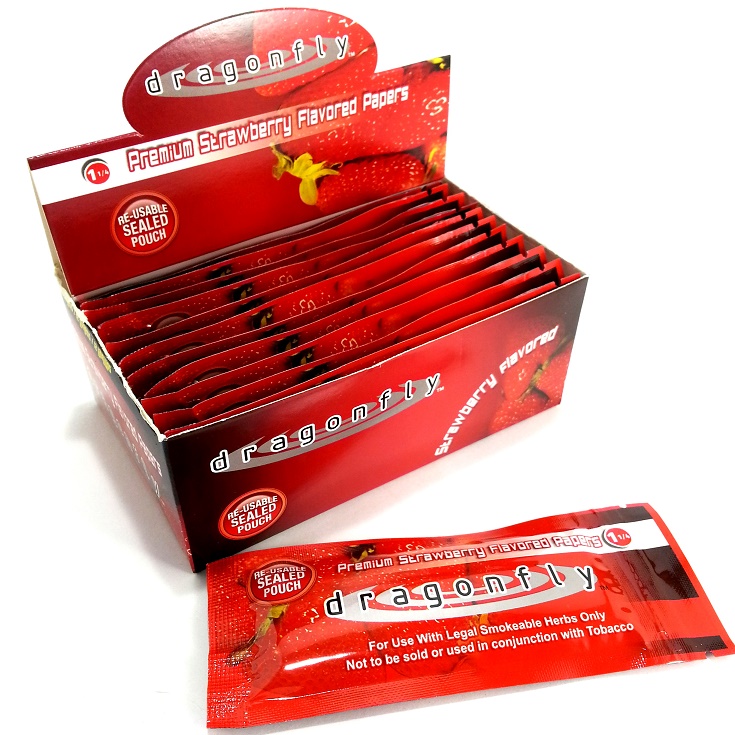 Dragon Fly Rolling Papers Strawberry 1 1/4