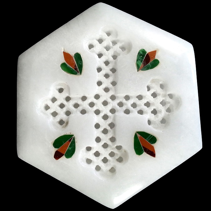 HAND CRAFTED SQUARE WHITE MARBLE JEWEL BOX