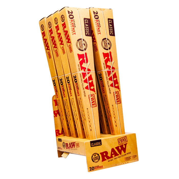 RAW Classic PRE ROLLED CONES 5 STAGE RAWKET 15 PER BOX