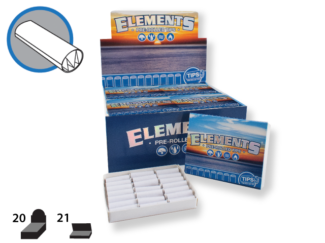 ELEMENTS TIPS PRE ROLLED BOX 20