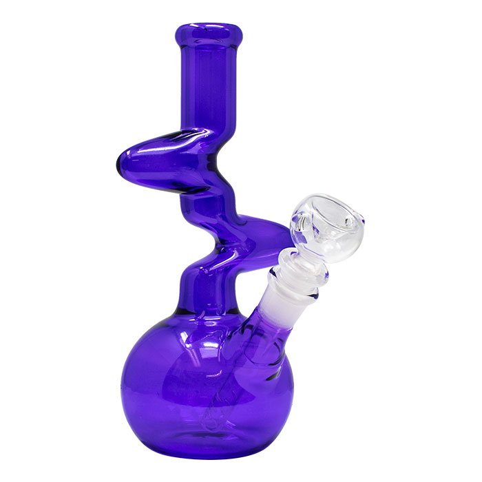 Blue Twisted 8 Inches Glass Bong