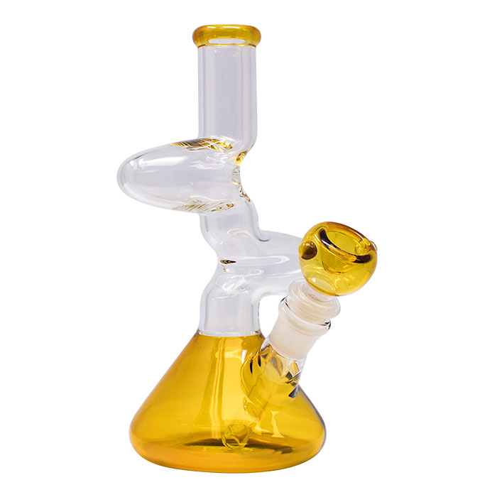 Amber 8 Inches Double Zong Bong With Bowl