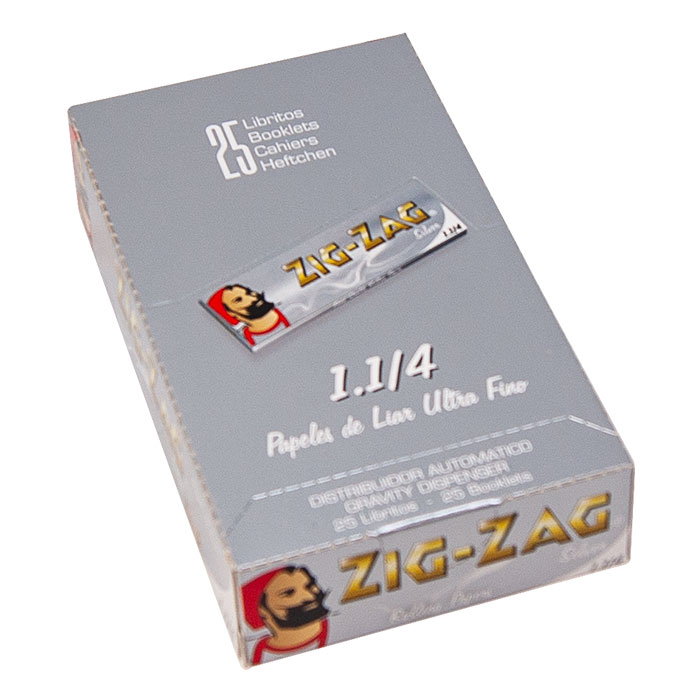 Zig Zag Silver Ultra Fine Rolling Papers 1 1/4 Ct 25