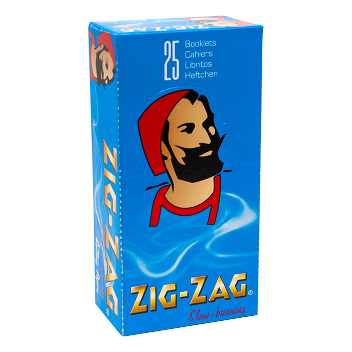 Zig Zag Light Blue Slow Burning Single wide Rolling paper Ct 25