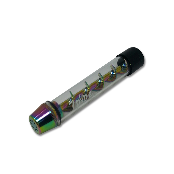 7 PIPE RAINBOW TWISTY GLASS BLUNT 4 INCHES
