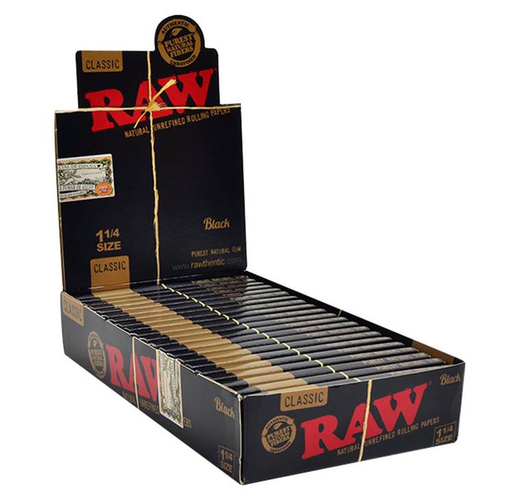 Raw Black 1.25 Rolling Paper  Ct 24